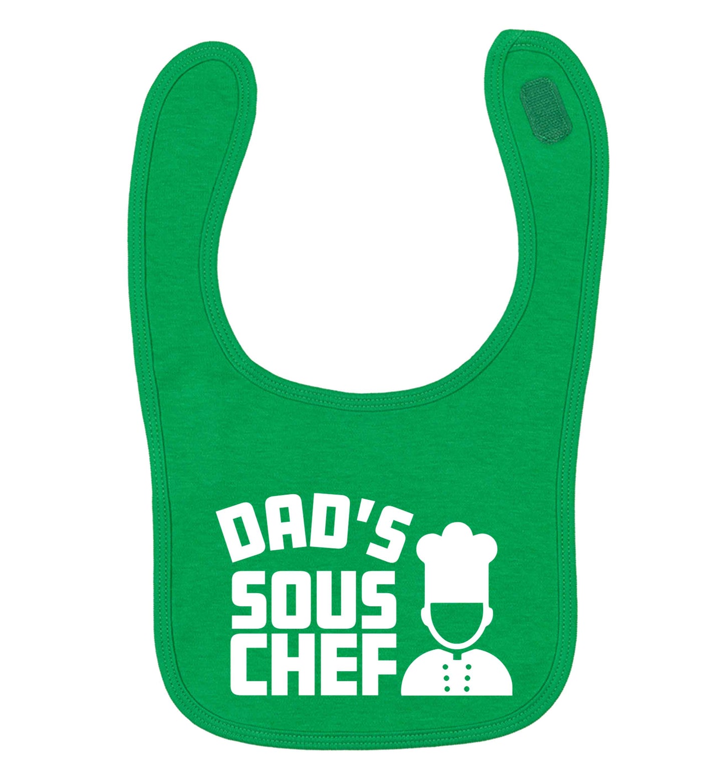 Dad's sous chef green baby bib