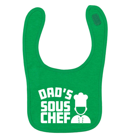 Dad's sous chef green baby bib