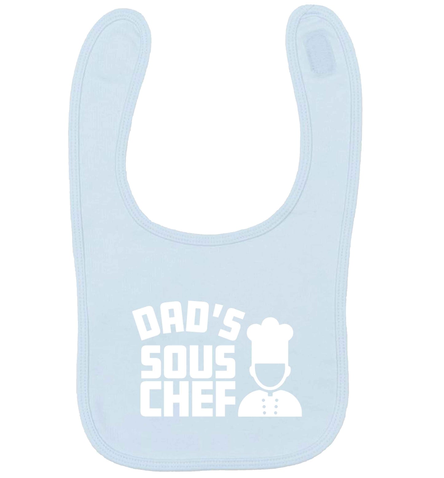 Dad's sous chef pale blue baby bib