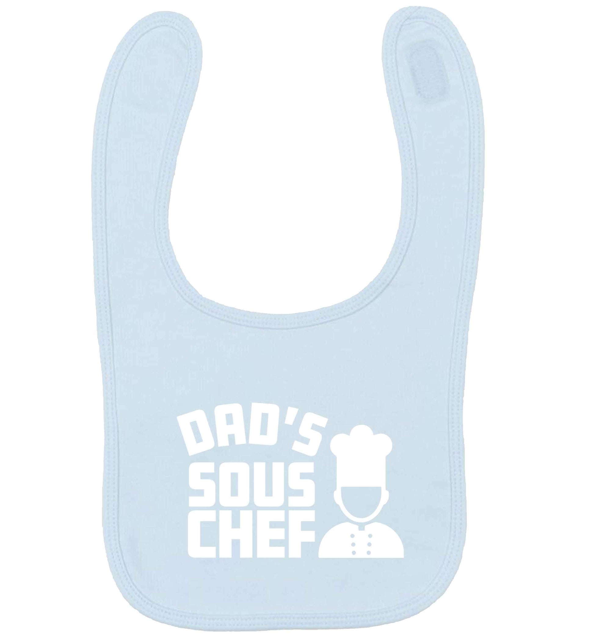 Dad's sous chef pale blue baby bib