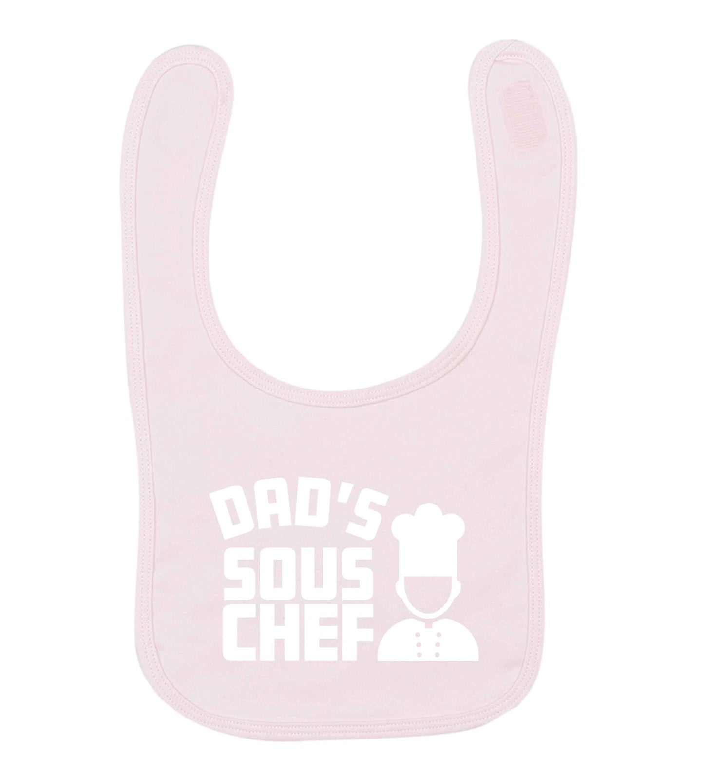 Dad's sous chef pale pink baby bib