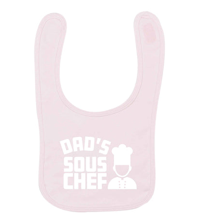 Dad's sous chef pale pink baby bib