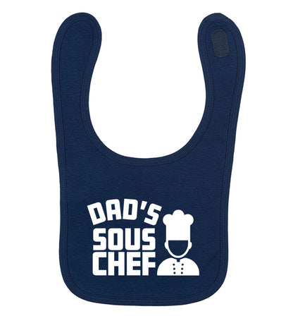 Dad's sous chef navy baby bib
