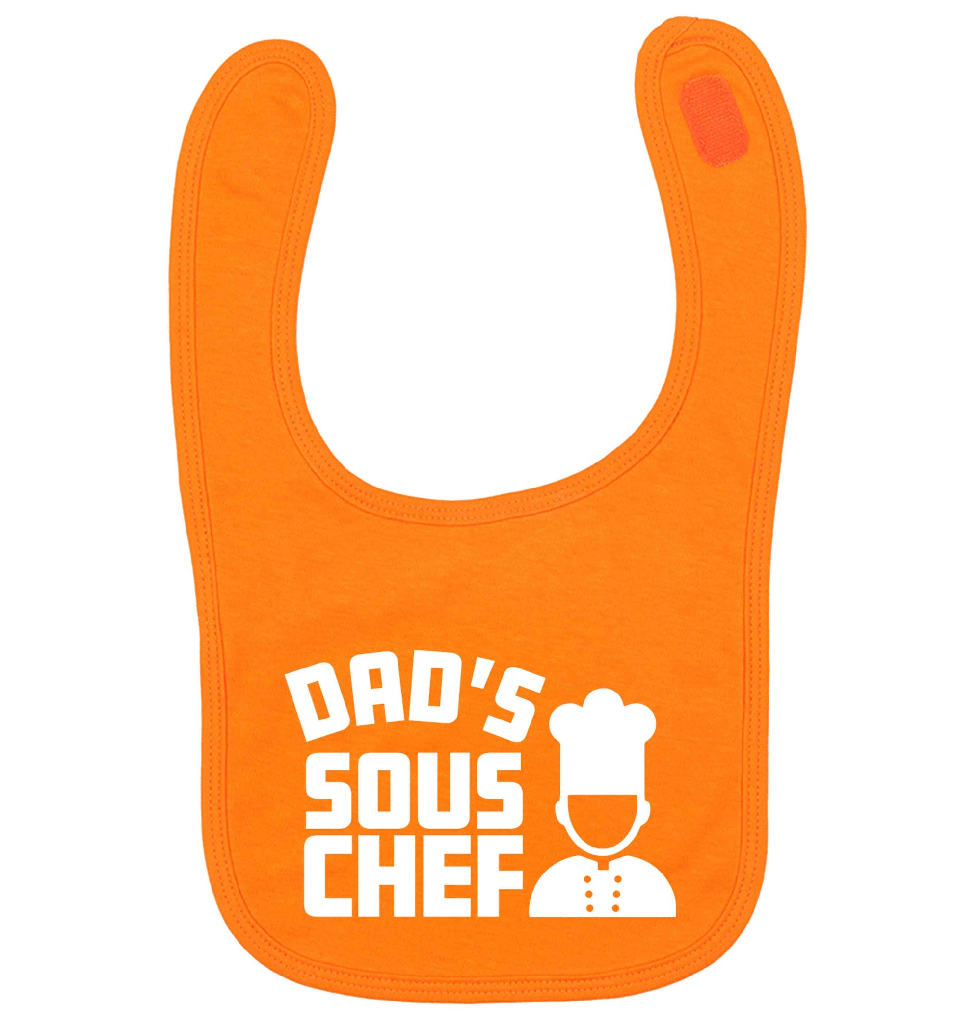 Dad's sous chef orange baby bib