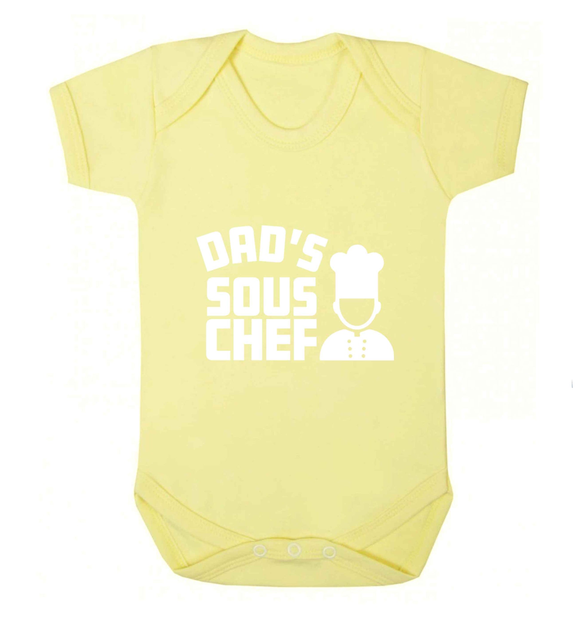 Dad's sous chef baby vest pale yellow 18-24 months