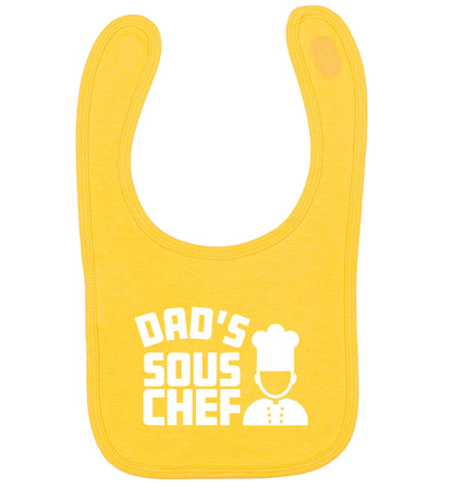 Dad's sous chef yellow baby bib