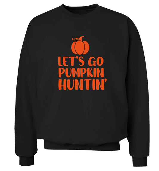 Let's go Pumpkin Huntin'adult's unisex black sweater 2XL
