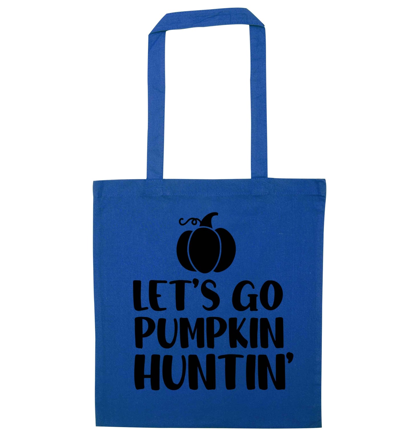 Let's go Pumpkin Huntin'blue tote bag