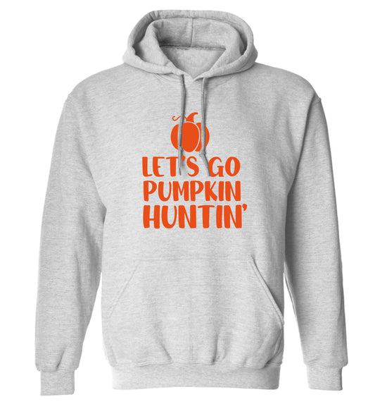 Let's go Pumpkin Huntin'adults unisex grey hoodie 2XL