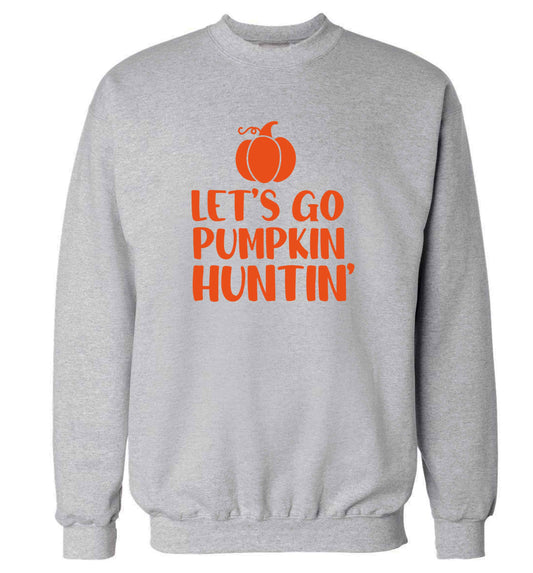 Let's go Pumpkin Huntin'adult's unisex grey sweater 2XL