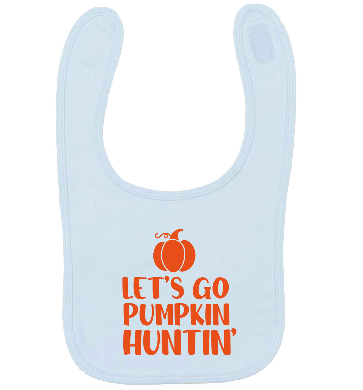 Let's go Pumpkin Huntin'pale blue baby bib