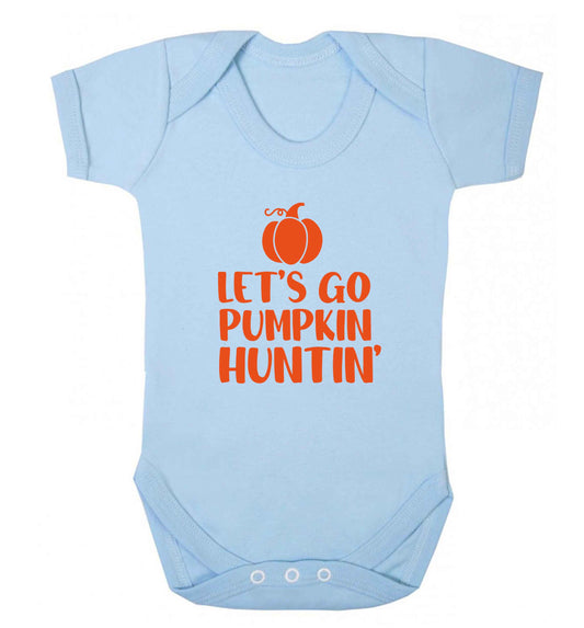 Let's go Pumpkin Huntin'baby vest pale blue 18-24 months