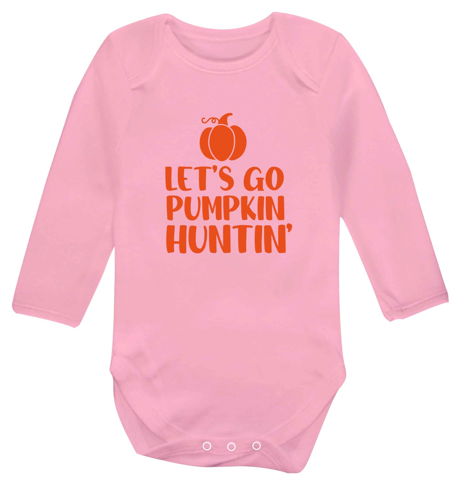 Let's go Pumpkin Huntin'baby vest long sleeved pale pink 6-12 months