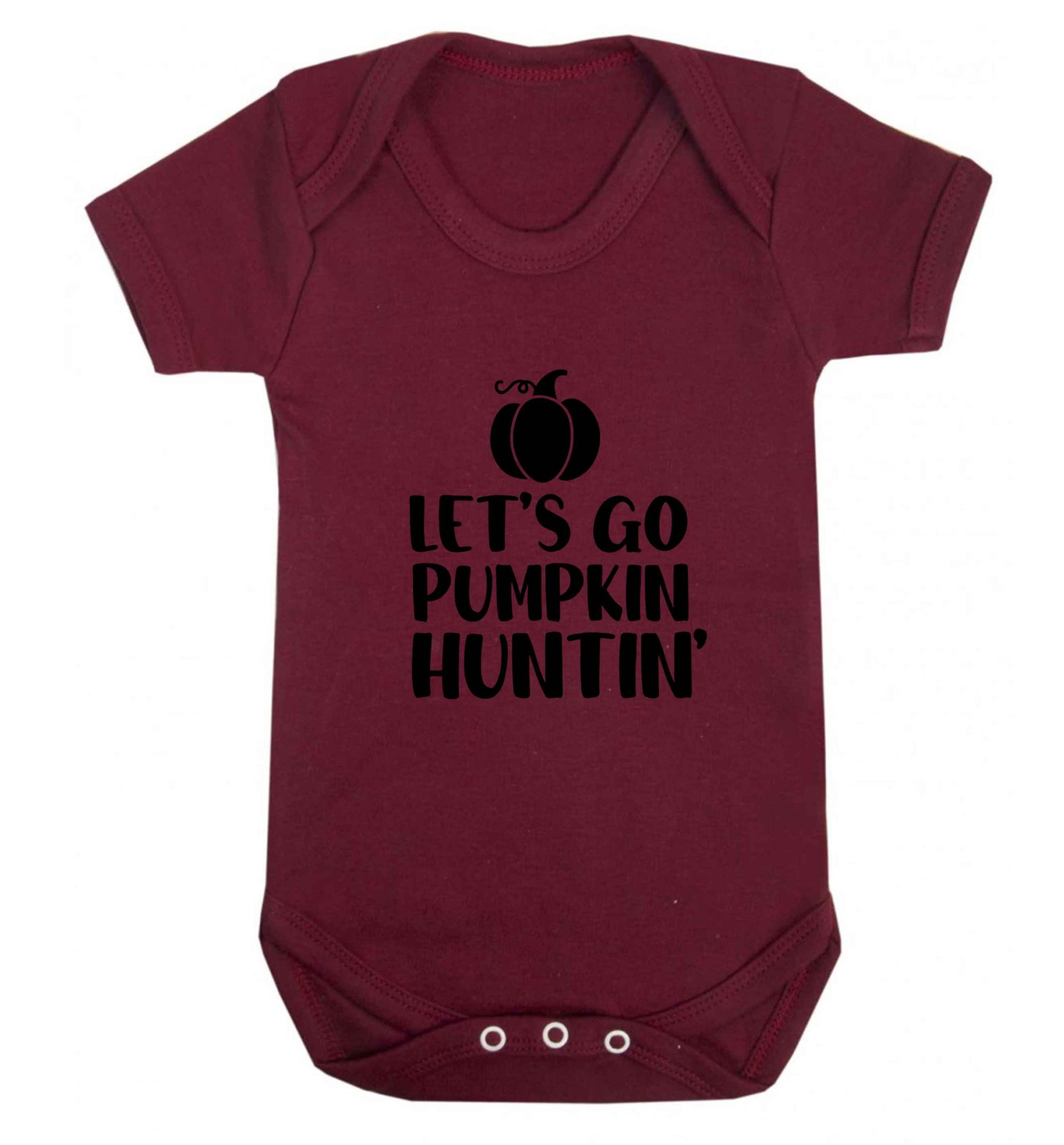 Let's go Pumpkin Huntin'baby vest maroon 18-24 months