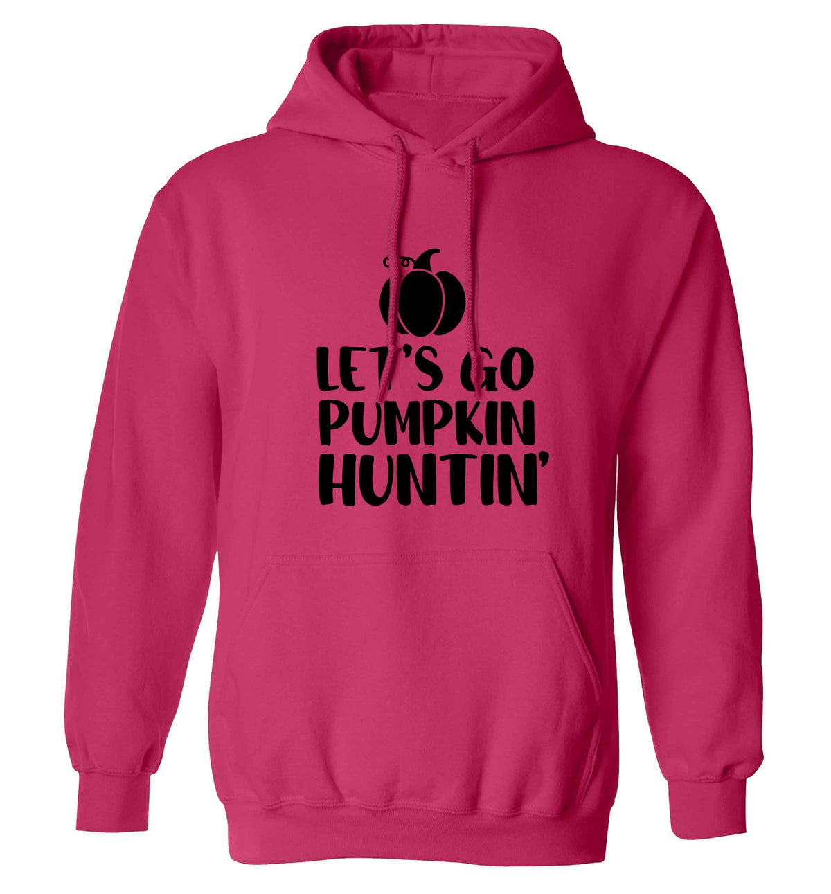 Let's go Pumpkin Huntin'adults unisex pink hoodie 2XL