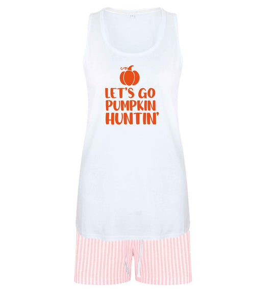Let's go Pumpkin Huntin'size XL women's pyjama shorts set in pink 