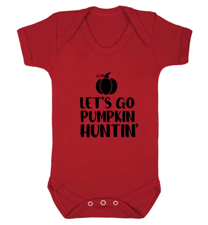 Let's go Pumpkin Huntin'baby vest red 18-24 months