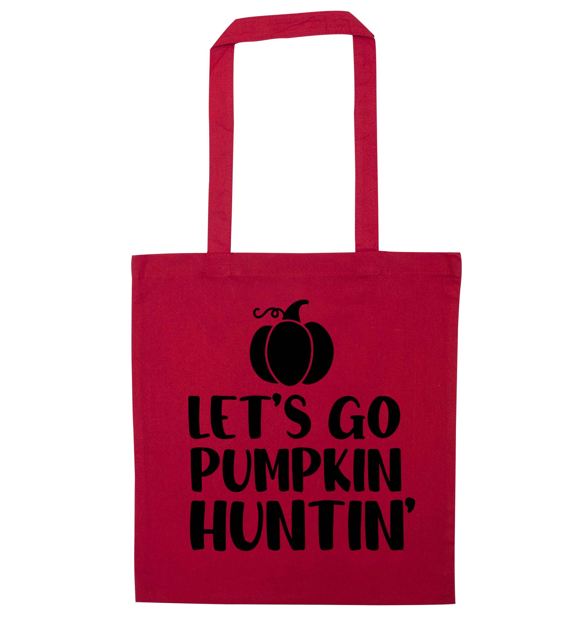 Let's go Pumpkin Huntin'red tote bag