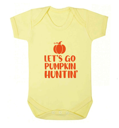 Let's go Pumpkin Huntin'baby vest pale yellow 18-24 months
