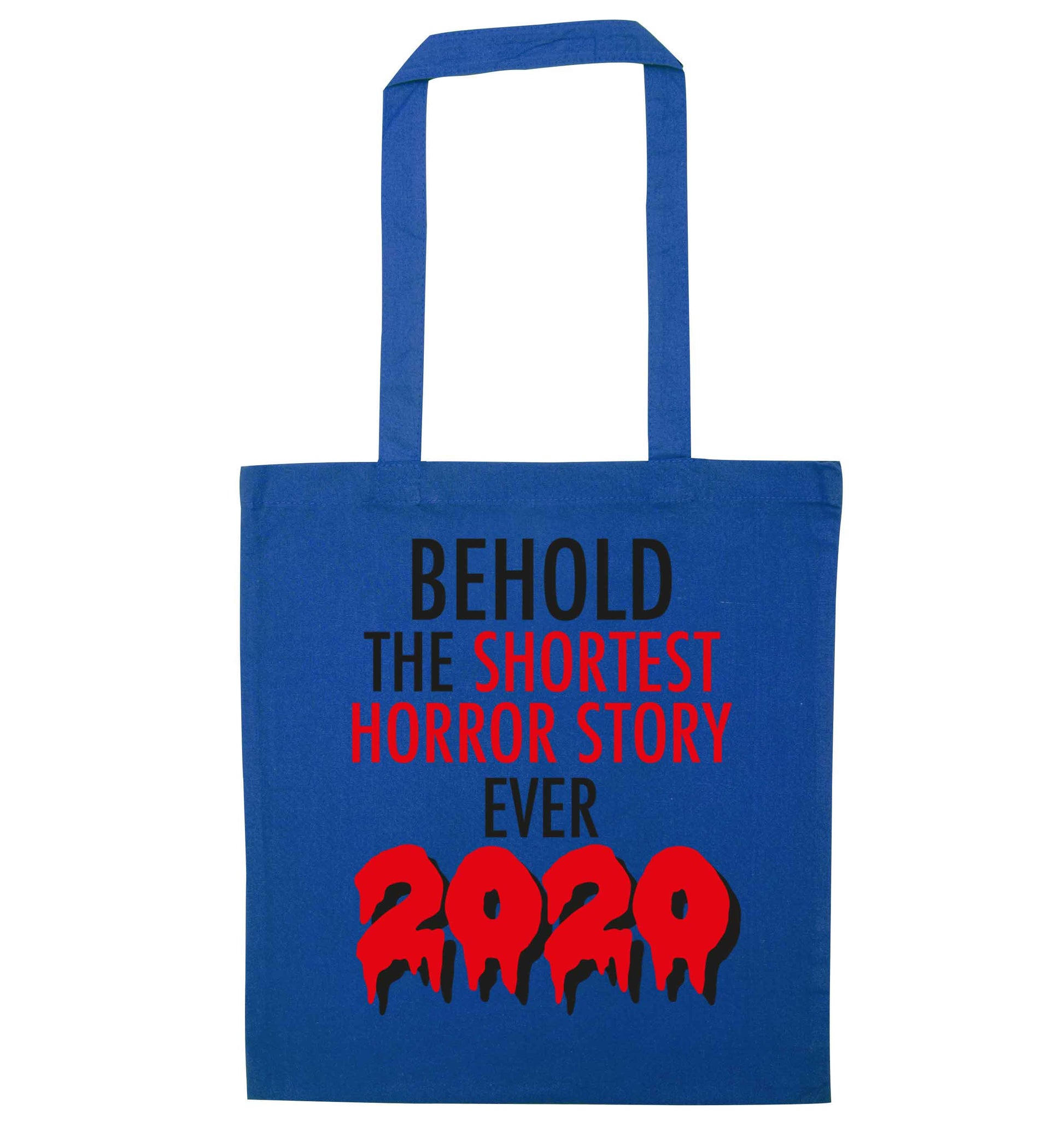 Shortest horror story ever 2020 blue tote bag
