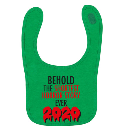 Shortest horror story ever 2020 green baby bib