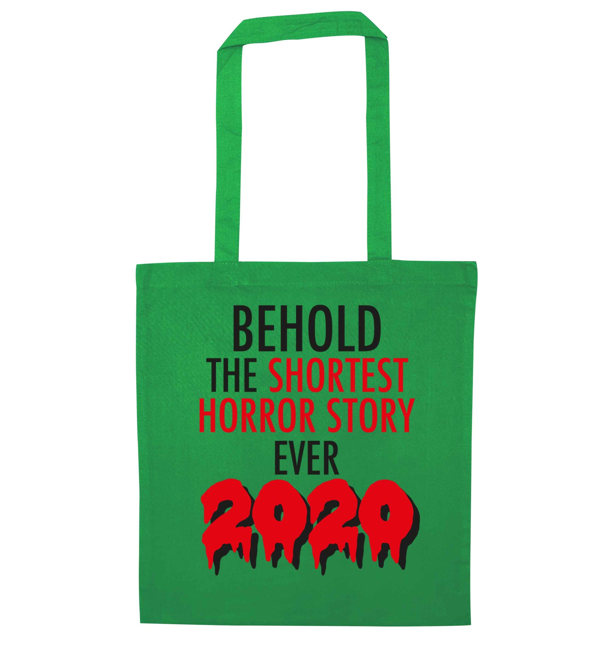 Shortest horror story ever 2020 green tote bag