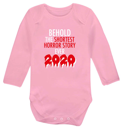Shortest horror story ever 2020 baby vest long sleeved pale pink 6-12 months