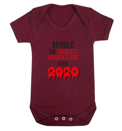 Shortest horror story ever 2020 baby vest maroon 18-24 months