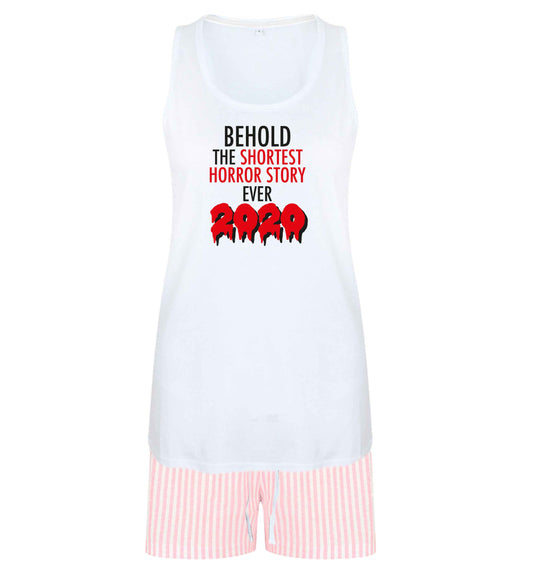 Shortest horror story ever 2020 size XL women's pyjama shorts set in pink 