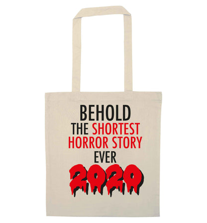 Shortest horror story ever 2020 natural tote bag