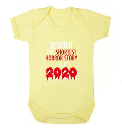 Shortest horror story ever 2020 baby vest pale yellow 18-24 months