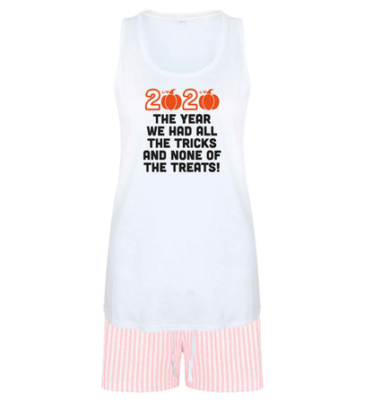 2020 The year we had all of the tricks and none of the treats size XL women's pyjama shorts set in pink 