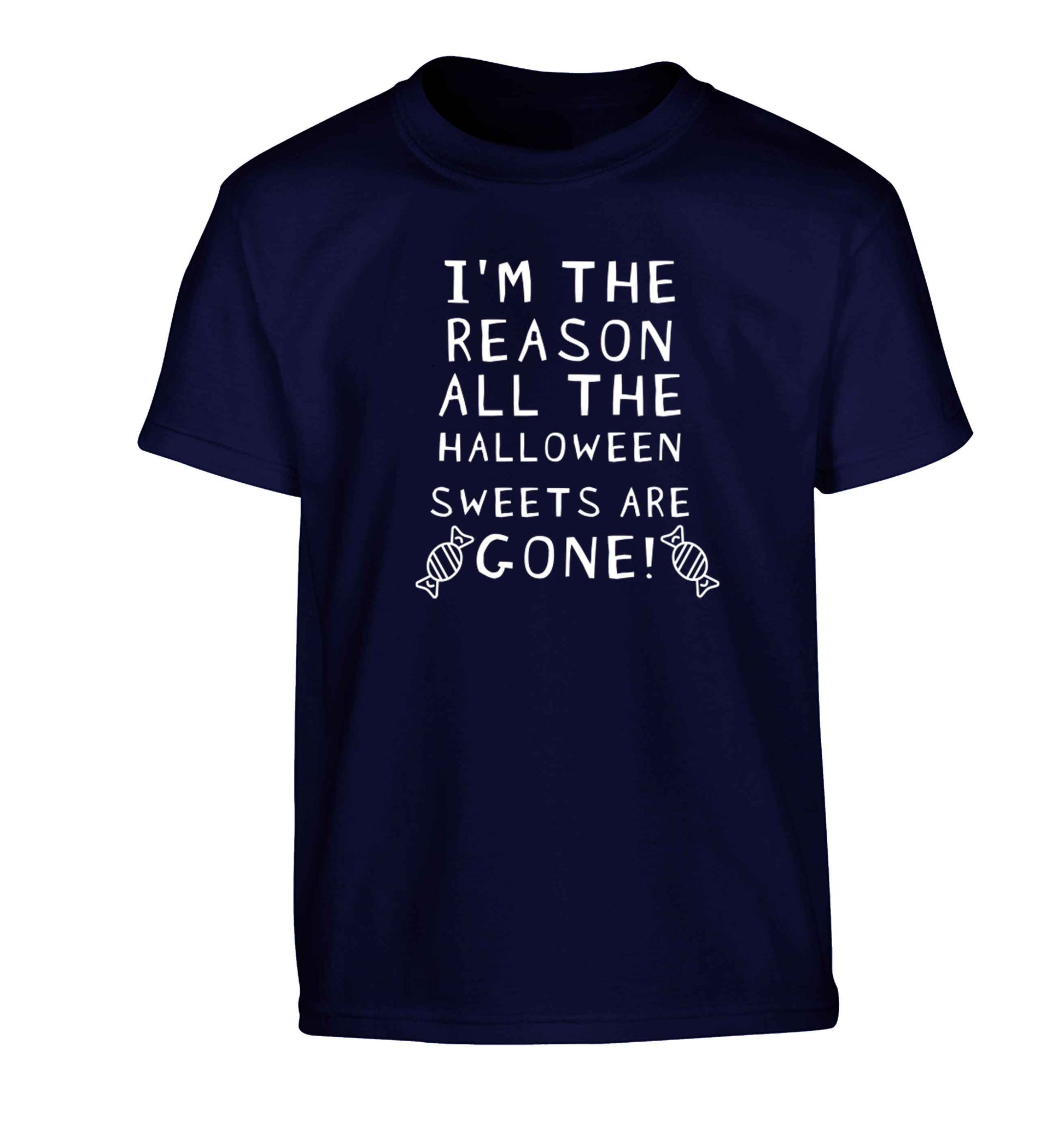 I'm the reason all of the halloween sweets are gone Children's navy Tshirt 12-13 Years