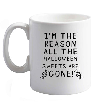 10 oz I'm the reason all of the halloween sweets are gone ceramic mug right handed