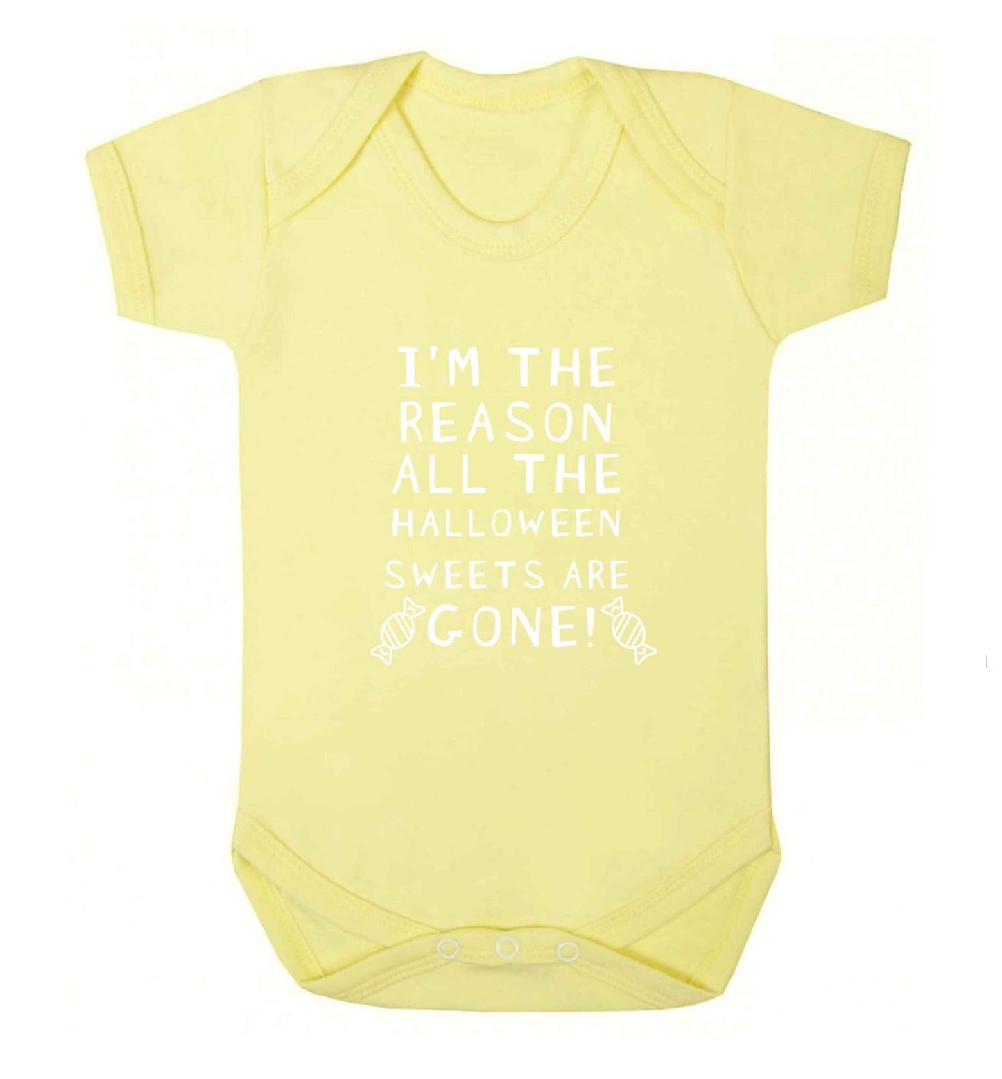 I'm the reason all of the halloween sweets are gone baby vest pale yellow 18-24 months
