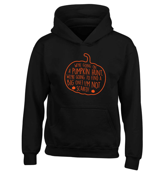 We're going on a pumpkin hunt children's black hoodie 12-13 Years