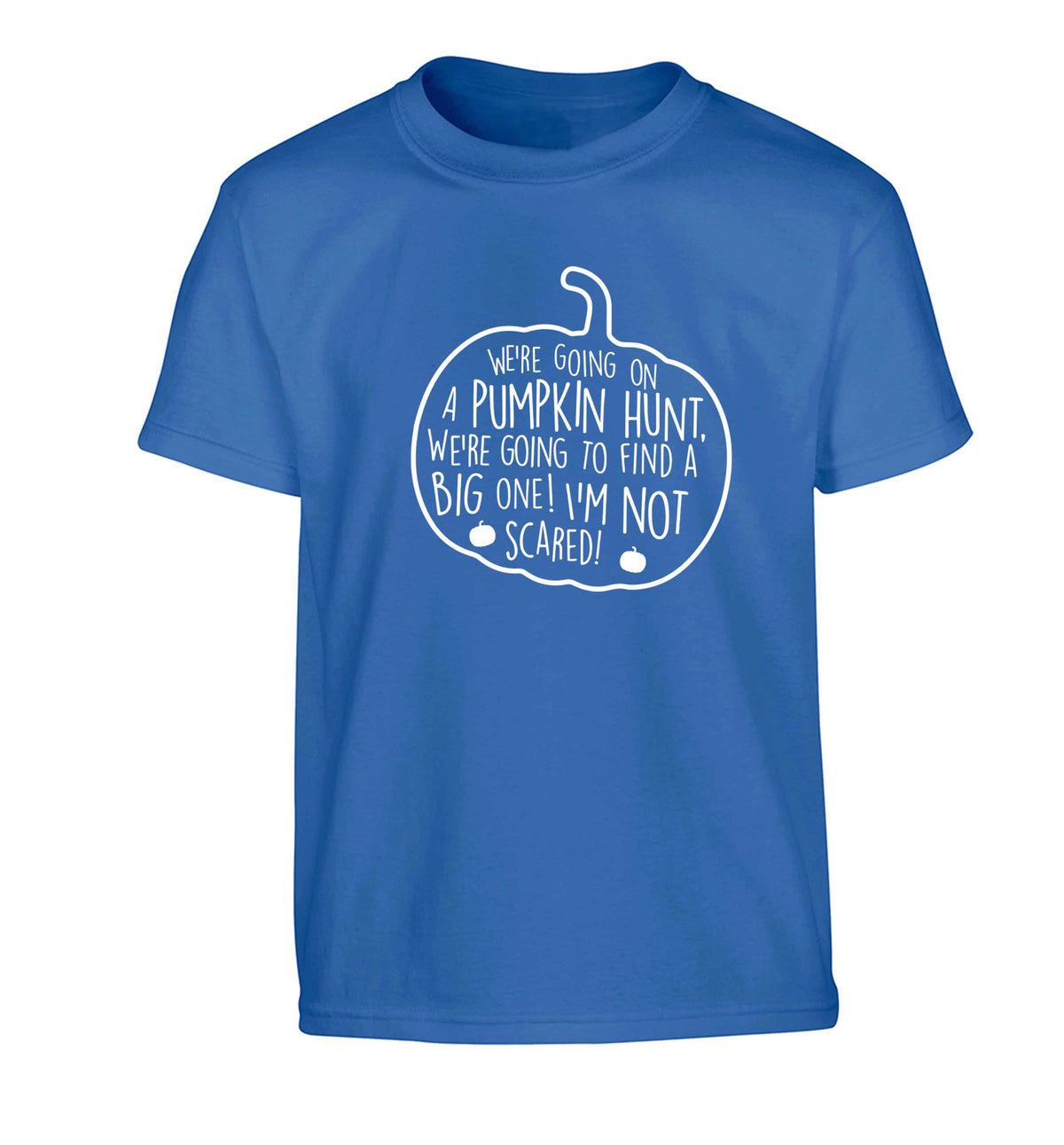 We're going on a pumpkin hunt Children's blue Tshirt 12-13 Years
