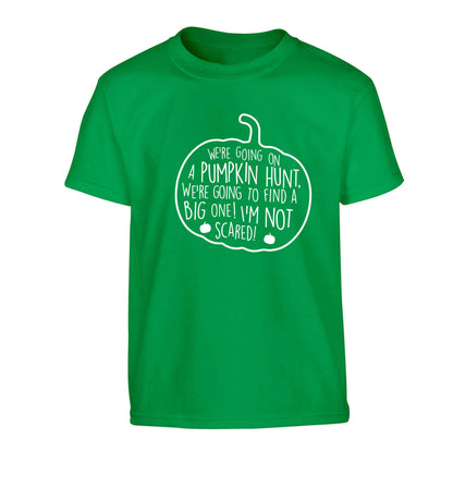 We're going on a pumpkin hunt Children's green Tshirt 12-13 Years