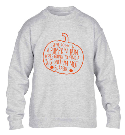 We're going on a pumpkin hunt children's grey sweater 12-13 Years