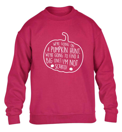 We're going on a pumpkin hunt children's pink sweater 12-13 Years