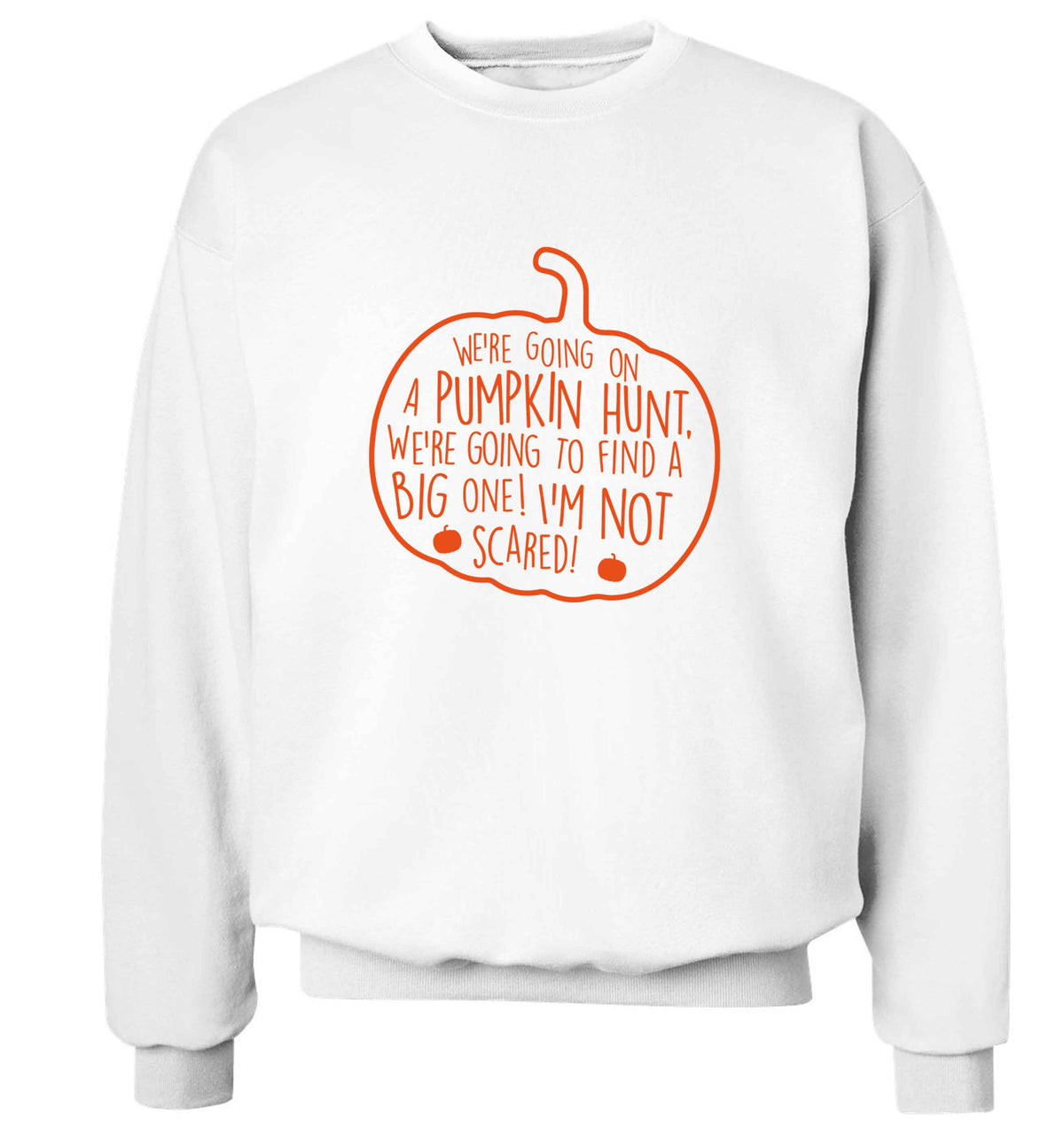 We're going on a pumpkin hunt adult's unisex white sweater 2XL