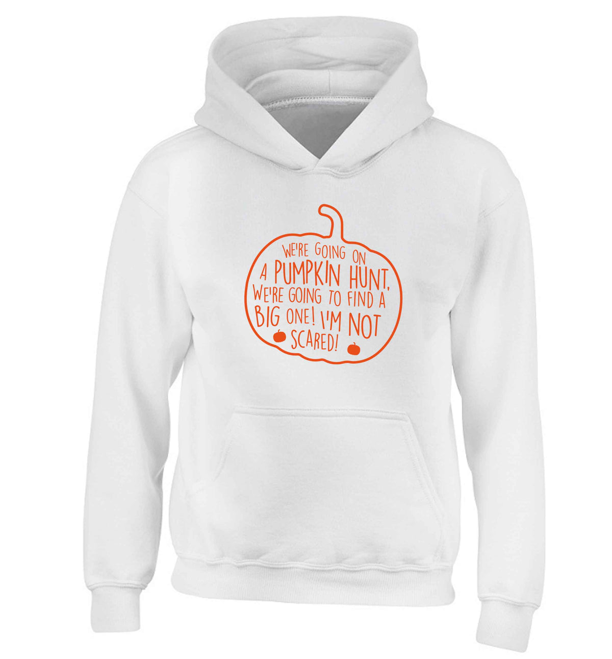 We're going on a pumpkin hunt children's white hoodie 12-13 Years