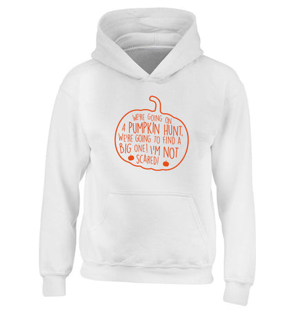 We're going on a pumpkin hunt children's white hoodie 12-13 Years