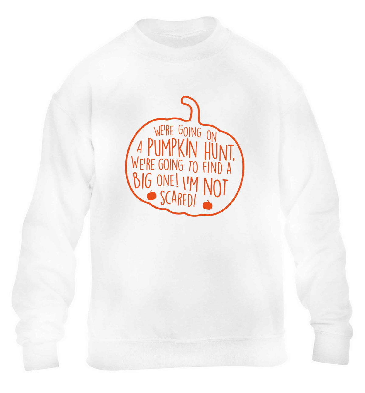 We're going on a pumpkin hunt children's white sweater 12-13 Years