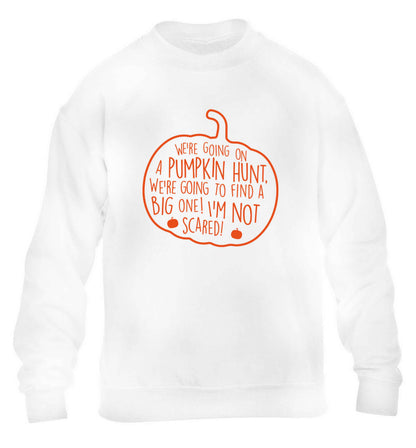 We're going on a pumpkin hunt children's white sweater 12-13 Years