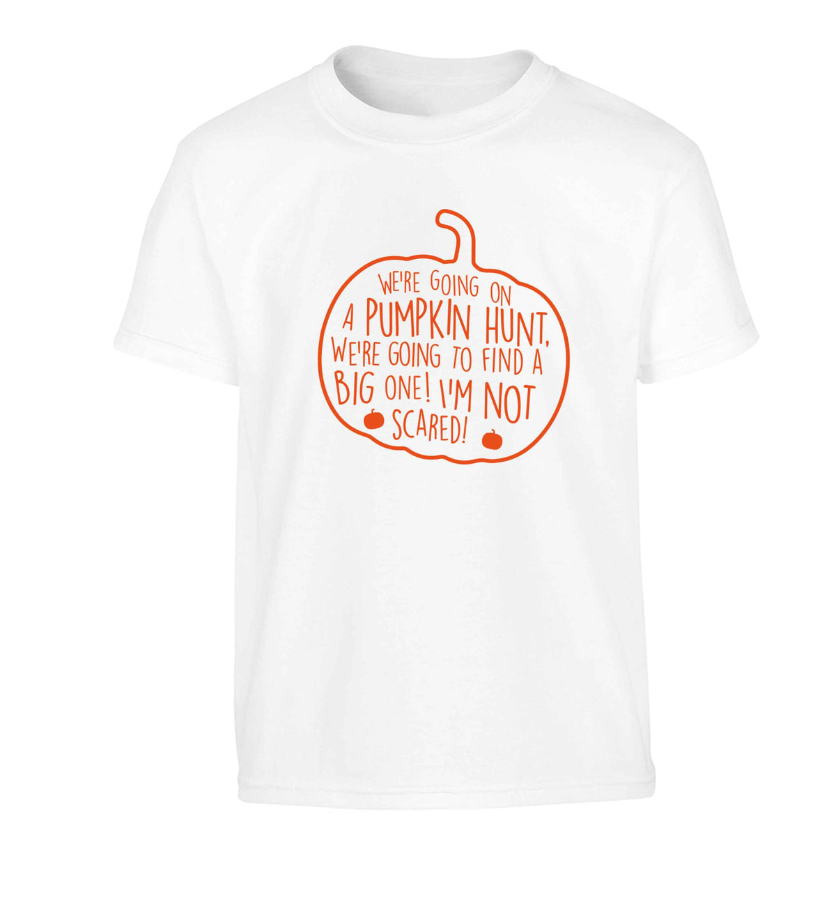 We're going on a pumpkin hunt Children's white Tshirt 12-13 Years
