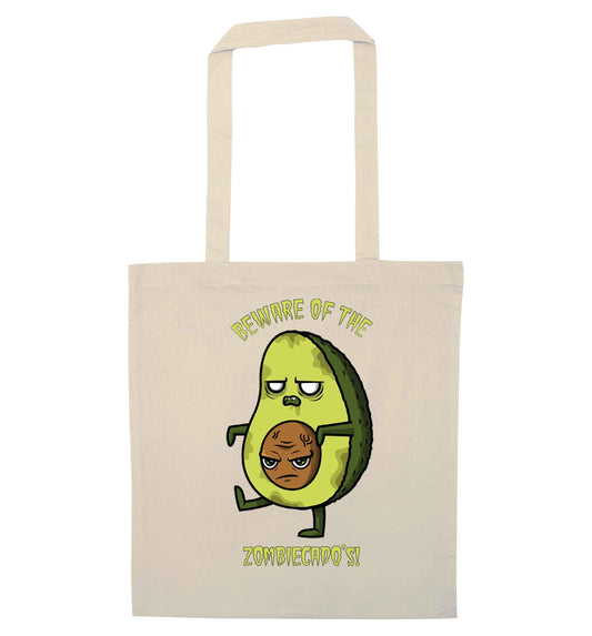 Beware of the zombicado's natural tote bag
