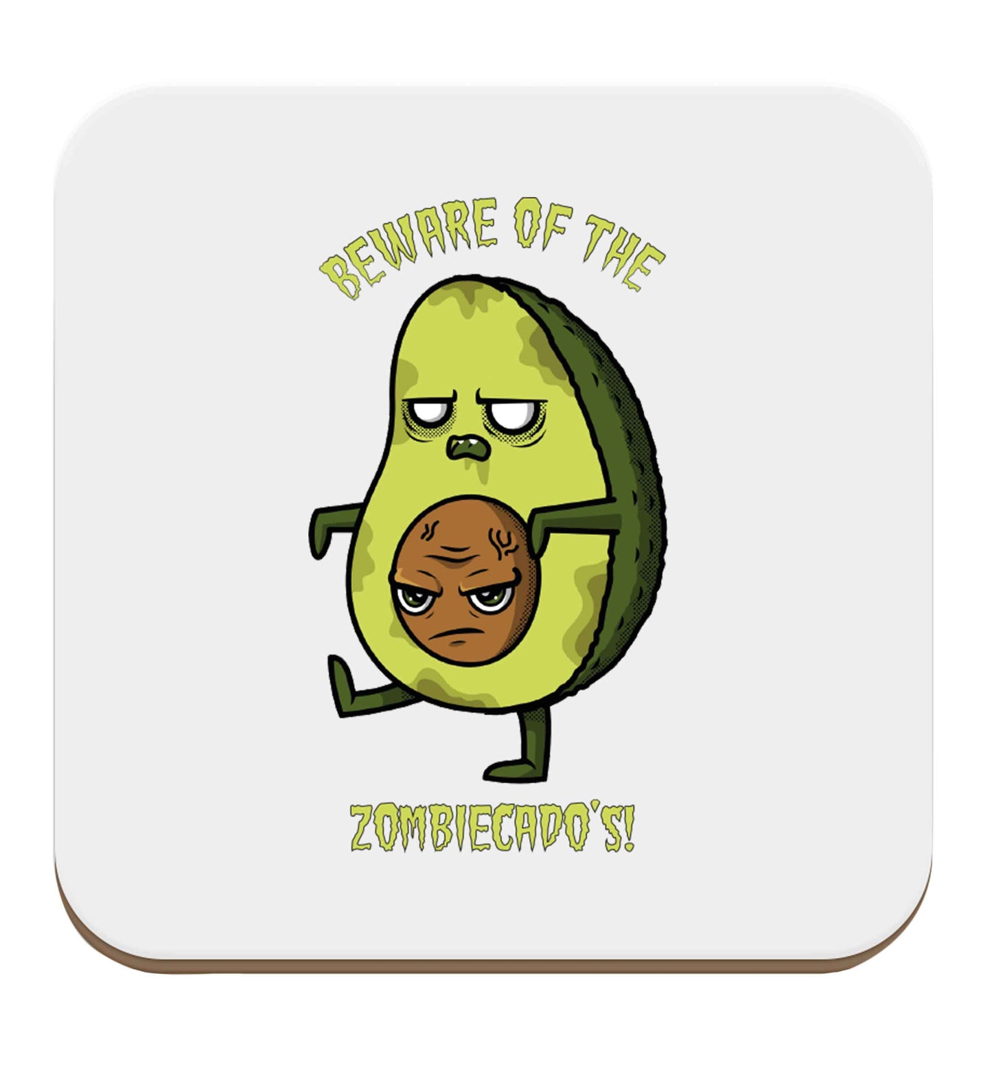 Beware of the zombicado's set of four coasters