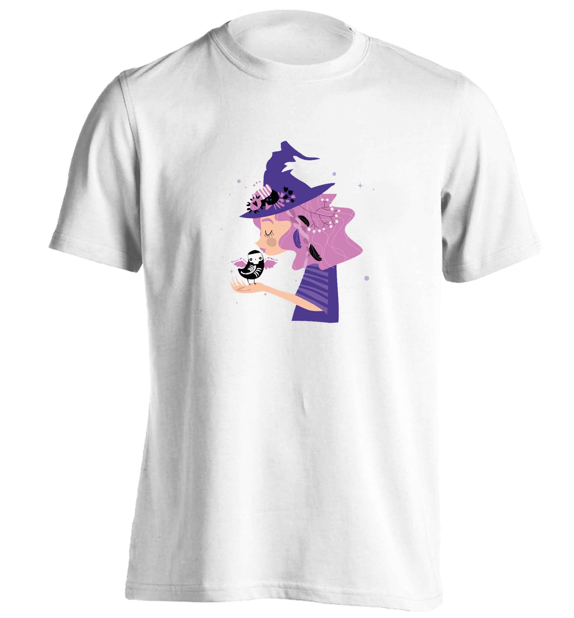 Witch illustration adults unisex white Tshirt 2XL