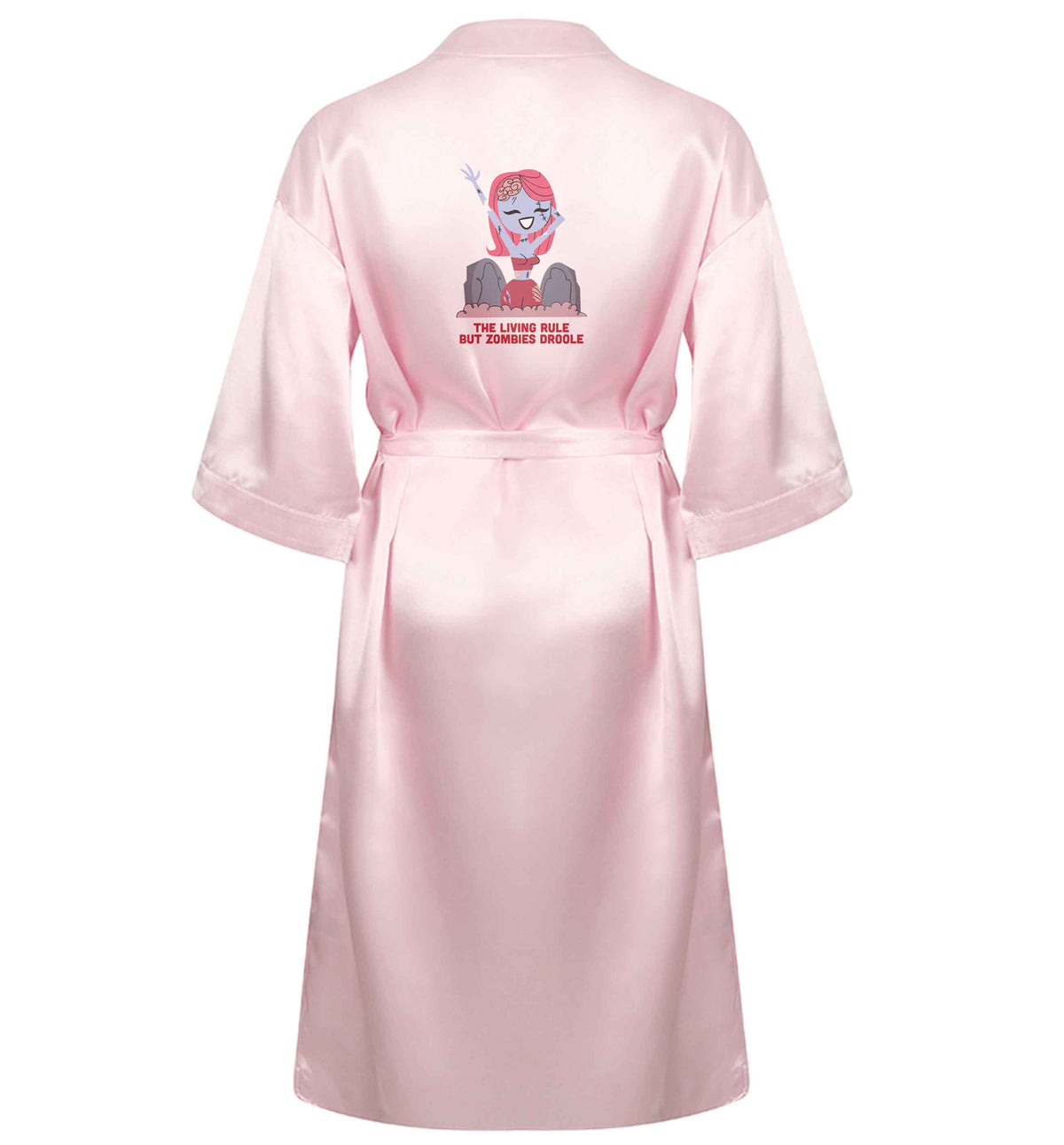 Living rule but zombies droole XL/XXL pink ladies dressing gown size 16/18